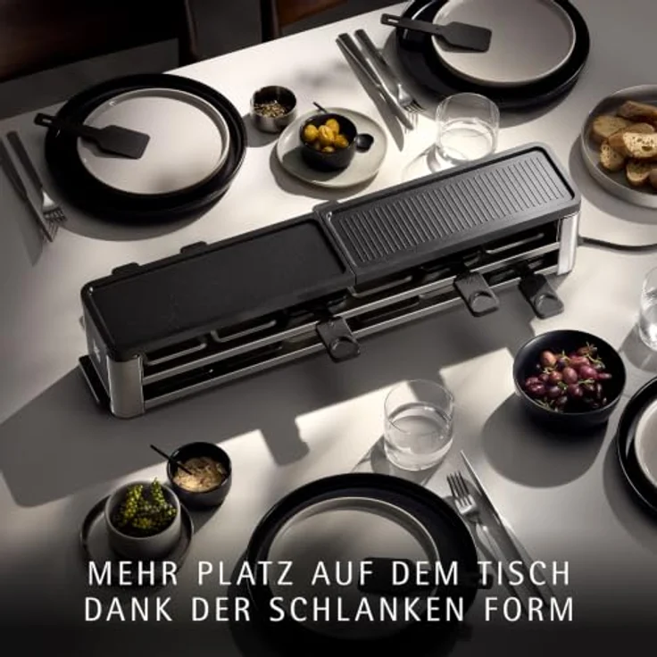 WMF Lono Long Raclette, Long-Form Grillgerät mit 2 getrennten Platten und keramischer Antihaftbeschichtung – Bild 3