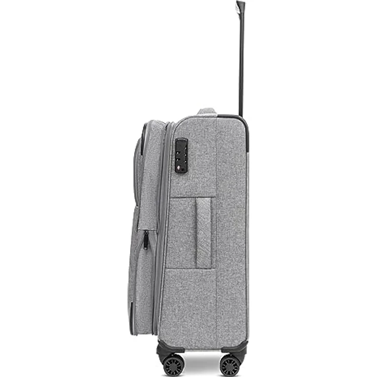 REDOLZ Essentials 12 Koffer-Set 3-teilig für Damen & Herren | leichte & stabile Reise-Trolleys, hochwertiges Softcase, 4 Doppelrollen & TSA-Schloss (erweiterbar mit Dehnfalten) – Bild 3