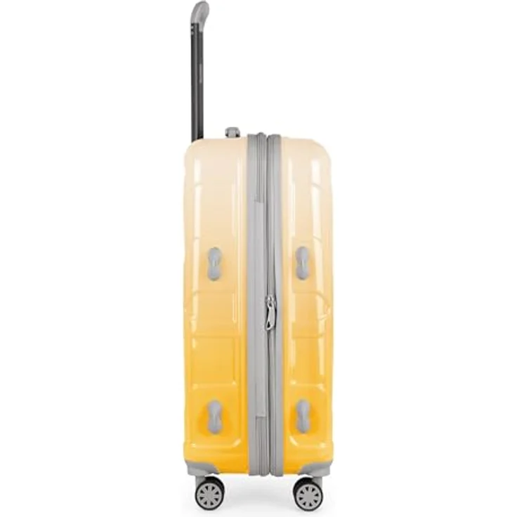 suitline Hartschalen-Koffer Trolley Rollkoffer, TSA, 66 cm, ca. 58 Liter, glänzend, Safari Sunrise, erweiterbar, leichtgängig mit Doppelrollen – Bild 4