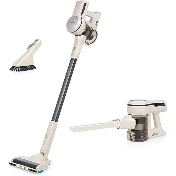 Princess Silent Storm – Hohe Saugleistung – Hygienische Behälterentleerung – 30 min kabellos reinigen – Motorisierte Bürste mit LED-Licht – Parkmodus – Handstaubsauger-Modus – Mit Zubehör – 39380