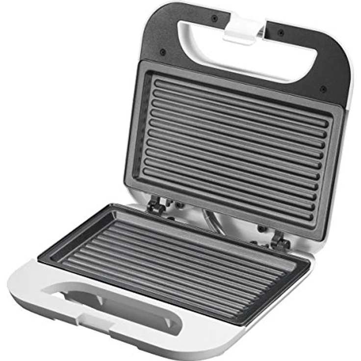 Melchioni family TOSTINA NEW ELEKTRISCHER TOASTER MIT ANTIHAFT-GRILLPLATTEN, Edelstahl, Weiss – Bild 1