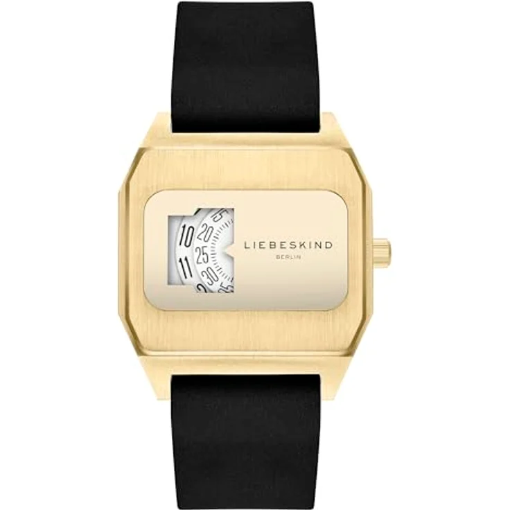 LIEBESKIND LT-0501-LQ, Damen Analog Quarz Uhr mit gold mattiertem Edelstahlgehäuse, hochwertigem Lederband und kratzunempfindlichem Mineralglas, wasserdicht bis 3 bar – Bild 1