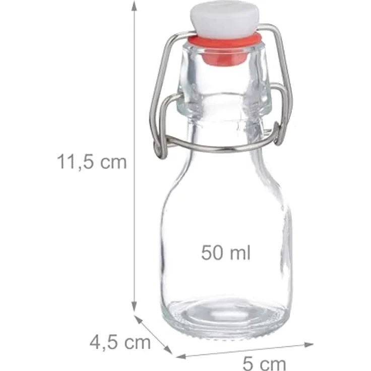 Relaxdays Flaschen Set, Einmachgläser aus Glas mit Bügelverschluss, transparent, inkl. Trichter – Bild 4