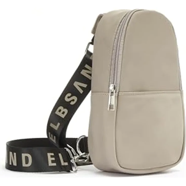 Elbsand Mini Crossbody Bag, kleiner Rucksack und Umhängetasche, vegan, mit verstellbarem Riemen und Logoprint, ideal für Handy und Essentials