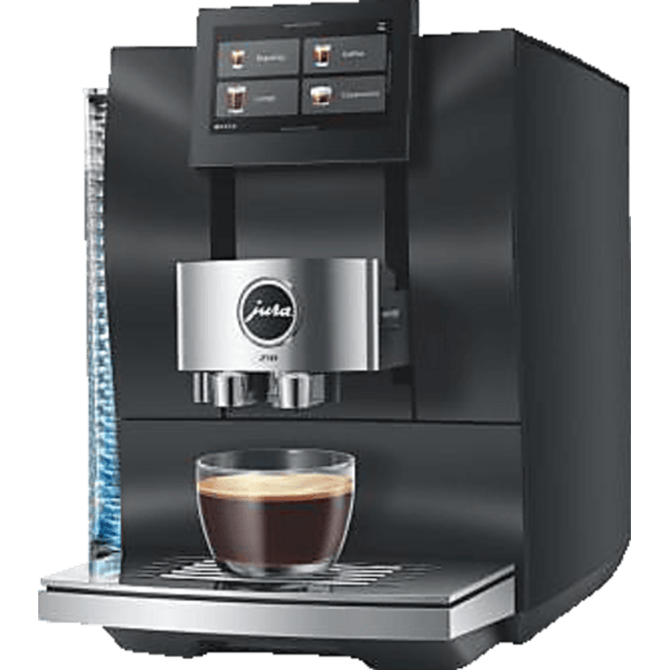 JURA Z10 Obsidian Black (EC) Kaffeevollautomat mit 5"-Touchscreen, 51 Spezialitäten und P.R.G.2+ Präzisionsmahlwerk