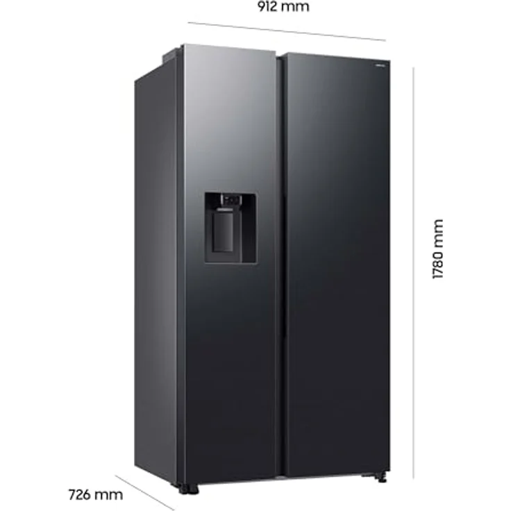 Samsung RS70F67KCFEF Side-by-Side Kühl-Gefrierkombination, 634 l, AI Kühlschrank mit Eis-/Wasserspender, Twin Cooling+, No Frost+, Black Steel – Bild 3
