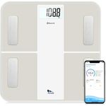 himaly Körperfettwaage mit App, Digital Personenwaagen, Smart Fitness Waage, 6-Farbiges LCD-Display | 18 Köperdaten | USB-Schnellladung | Max 180kg