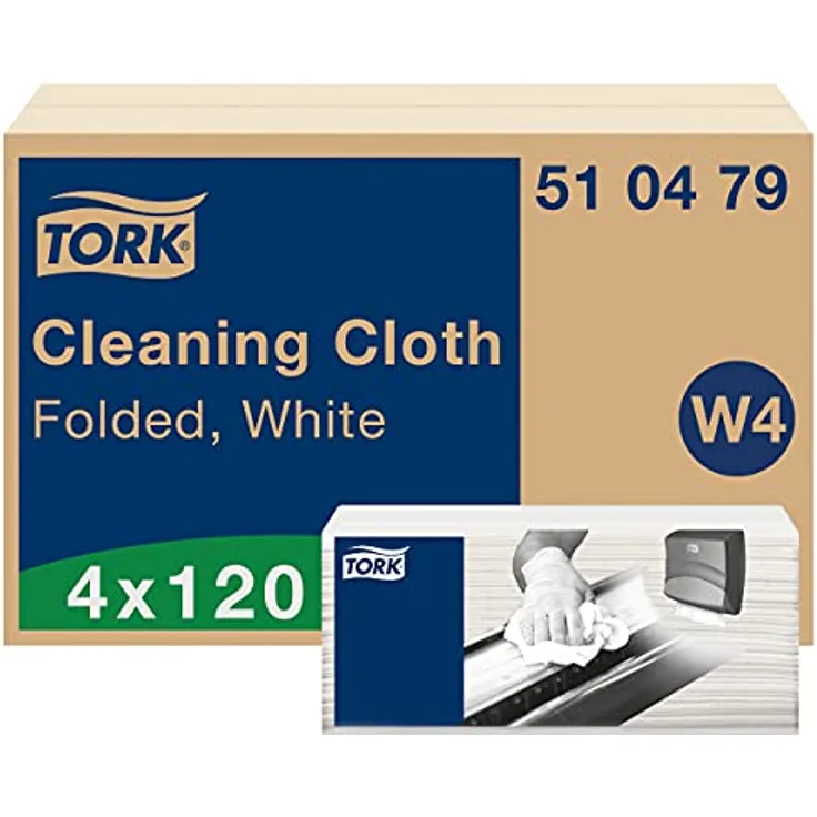 Tork Reinigungstücher Weiß W4, Flexibel, 4 × 120 Tücher, 510479