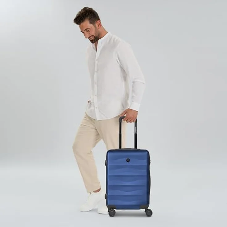 Smartbox Edition 03, 4-Rollen Kabinentrolley 55 cm, Blau, aus robustem ABS mit Zahlenschloss und Wäschefach, (41 l) – Bild 6