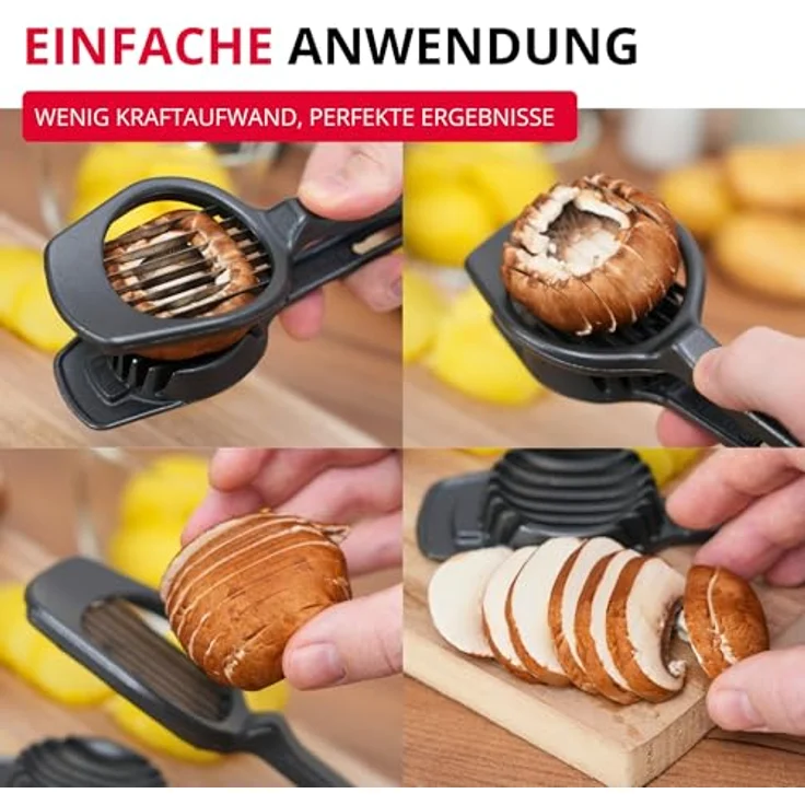 WESTMARK Gemüseschneider Champion Black Edition, ergonomischer Vielzweckschneider mit extra-scharfen Edelstahl-Drähten für gleichmäßige Scheiben, anthrazit – Bild 3