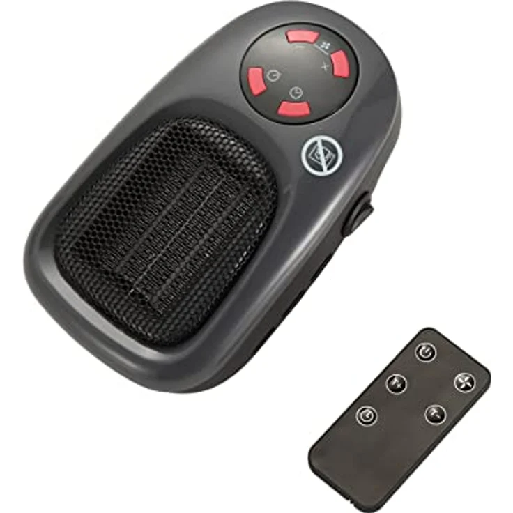 BALDERIA Plugin-Heater | Starker Heizlüfter 500W | Steckdosenheizung mit Fernbedienung, Timer & Thermostat | 2 Gebläsestufen | Für Räume bis 20 qm | Ideal für Büro, Wohnzimmer, Bad oder Gartenhaus – Bild 1