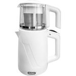 Mulex Teekocher 2in1 Elektrischer Wasser-/ Teekocher 1650W mit Sieb aus Edelstahl, elegantes Design in Weiß
