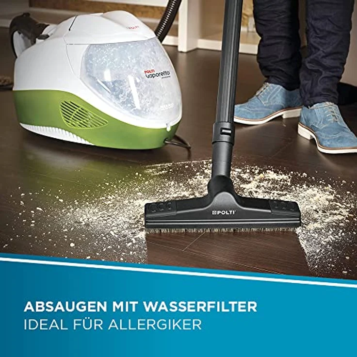 POLTI PVEU0085 FAV80 Dampfsauger, tötet und beseitigt 99,99% der Viren, Keime und Bakterien, Aluminium, grün – Bild 6