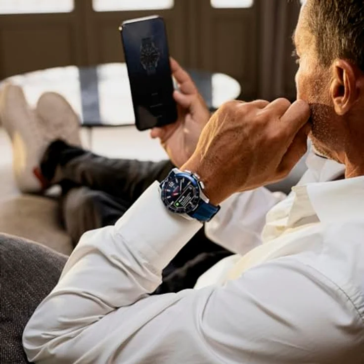 Festina Herrenuhr F23000/1 Connected D Titan Gehäuse silberfarben Kautschukarmband blau, blau – Bild 5
