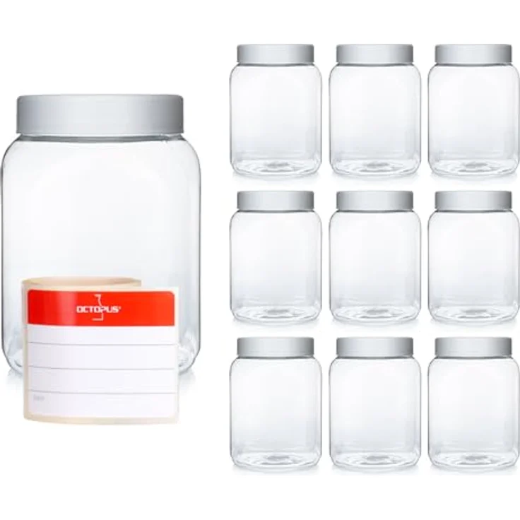 Octopus 50x PET Becher mit Schraubdeckel, 400 ml, lebensmittelecht, glasklar, unzerbrechlich – Bild 2