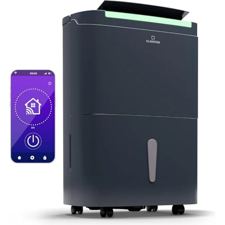 Klarstein Luftentfeuchter Elektrisch bis 45m2, Smart Luftentfeuchter für Wohnung, Bad & Keller, Luft-Entfeuchter Leise, Elektrischer Dehumidifier mit WLAN IoT App, Bautrockner mit 40 L Kapazität – Bild 1