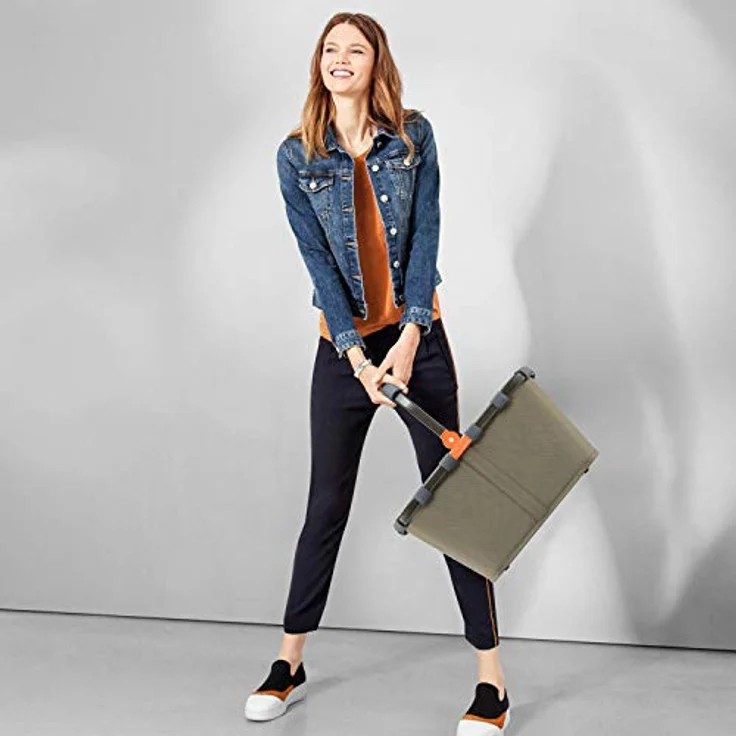 reisenthel carrybag Green Olive, stabiler Einkaufskorb mit 22 l Stauraum, wasserabweisendem Design und praktischer Innentasche – Bild 2