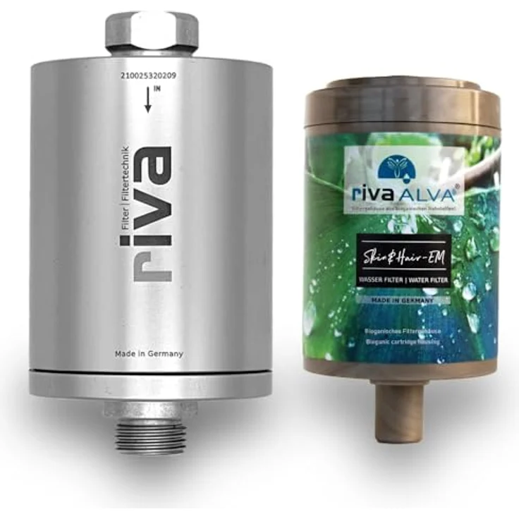 Riva rivaALVA Skin & Hair EM Duschfilter mit EM-Keramik, Filtereffizienz und Wasservitalisierung, schwarz – Bild 1