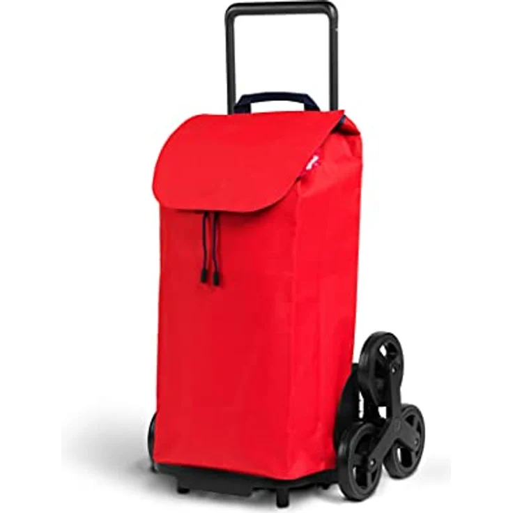 Gimi Einkaufstrolley mit 6 Rädern, wasserdichte Tasche, 100% Polyester, Fassungsvermögen 52 l, 44,1 x 50,7 x 95,6 cm, rot, Grande, 168473 – Bild 1