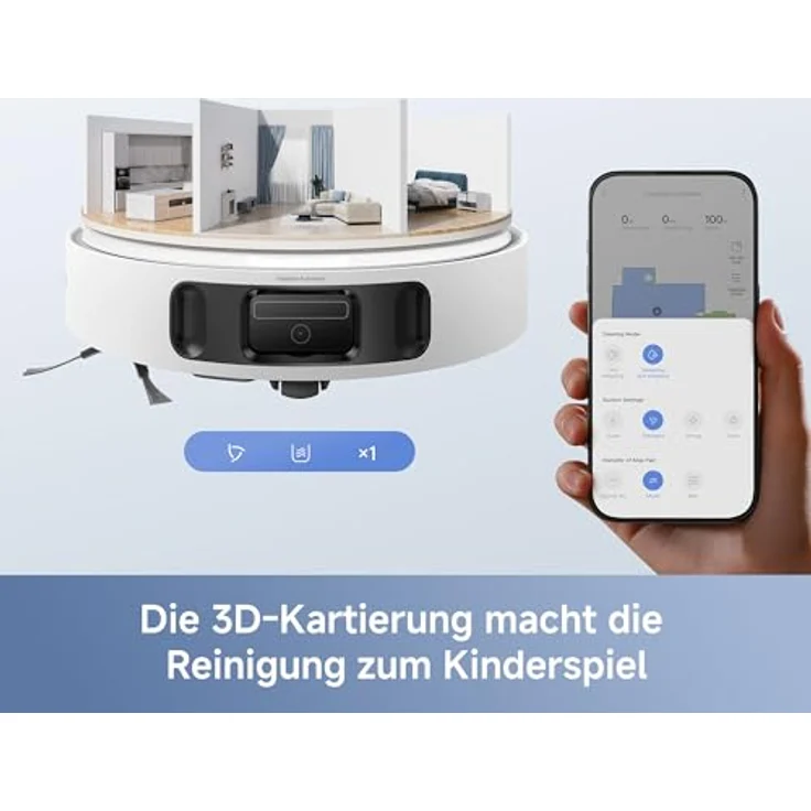 Mova E40 Ultra Nass-Trocken-Saugroboter, 600 W, 75 Tage autonom, 19.000 Pa Saugkraft, Teppicherkennung, inkl. Beutel – Bild 10