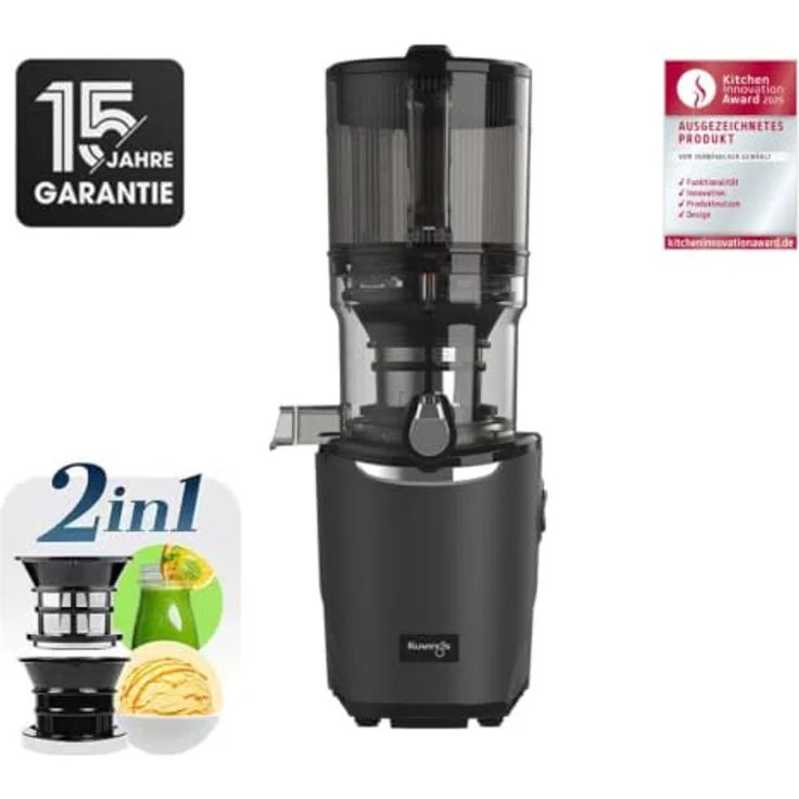 Kuvings AUTO9 2-in-1 Entsafter HANDS-FREE SLOW JUICER (KHS-975SE), 200 W mit 2 L Auto-Hopper und digitalem E-Rezeptbuch – Bild 2