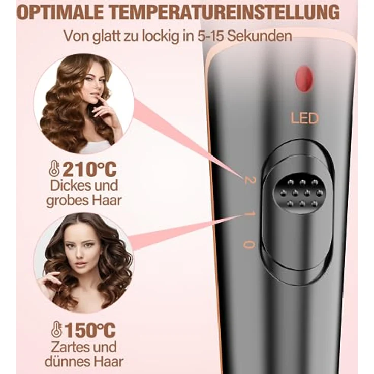 Lockenstab set 3 Fässer 5 in 1-BESTOPE PRO Lockenstäbe Große Locken Keramik Lockenwickler mit Verschiedenen Handschuh 2 Clips – Bild 4
