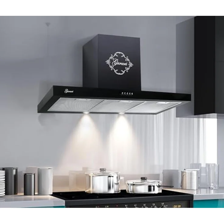 GURARI Elektro-Standherd GCH E 912 DF BL, 90 cm mit Doppelbackofen, 1-fach-Teleskopauszug und Dunstabzugshaube GCH F 461 BL, saugstark bis 1000 m³/h, elegantes Design – Bild 5