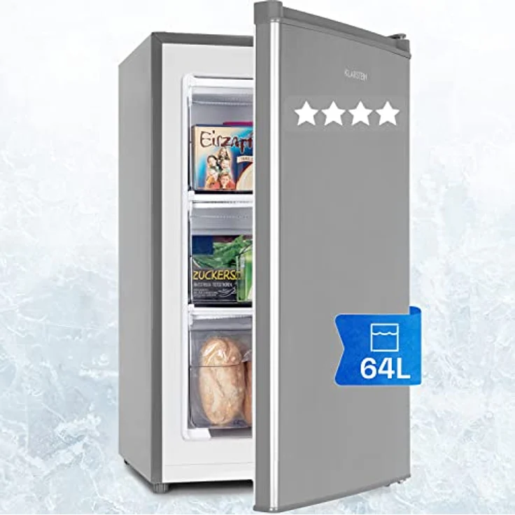 Klarstein Mini Gefrierschrank 64L, Freistehend, leise, mit Eiswürfelform und Eisschaber, effizient und kompakt – Bild 1