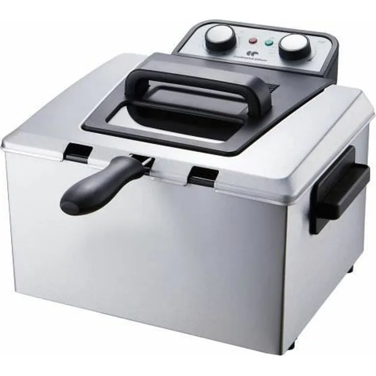 CONTINENTAL EDISON CEFR5IN3P, Fritteuse mit 5 L Kapazität und 3 Körben, graues Design