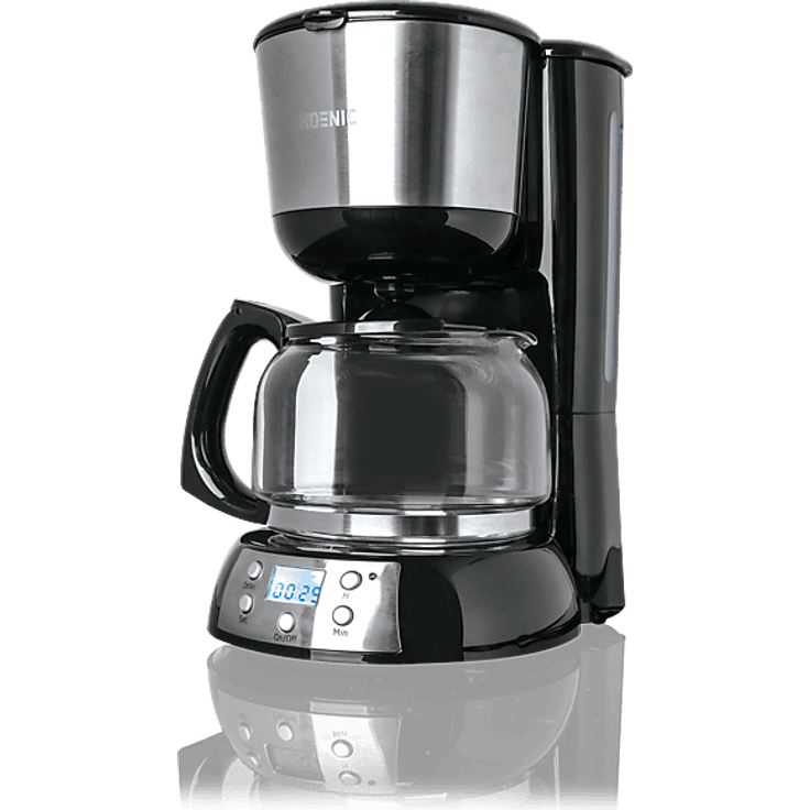 KOENIC KCM 101024, Kaffeemaschine mit Timerfunktion, Edelstahl/Schwarz