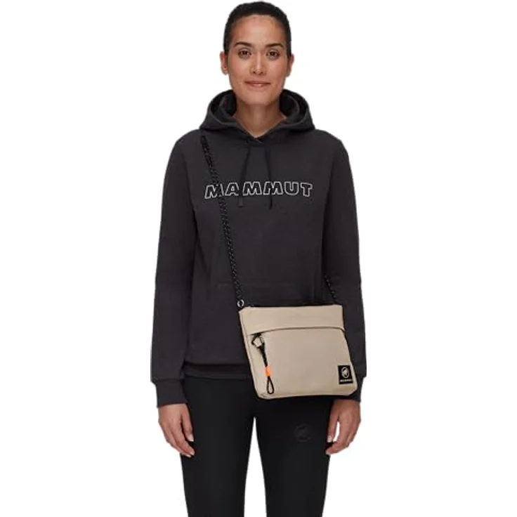 Mammut Xeron Sacoche, praktische Umhängetasche mit Bergprint und Safety Orange Elementen, Beige – Bild 2
