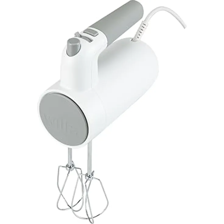Wilfa Handmixer Easy Mix 350 | 5 Geschwindigkeiten, Boost- und Auswurf-Funktion | 2 Schneebesen, Zubehör-Halterung | 350 Watt, 1,4m Kabel | HM2W-350 (weiß-grau)