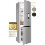 Exquisit Kühl-Gefrierkombination KGC265-70-NF-WS-040C inoxlook | 251 L Volumen | Kühl Gefrierkombination No-frost | Wasserspender | Kühlgefrierkombination freistehend