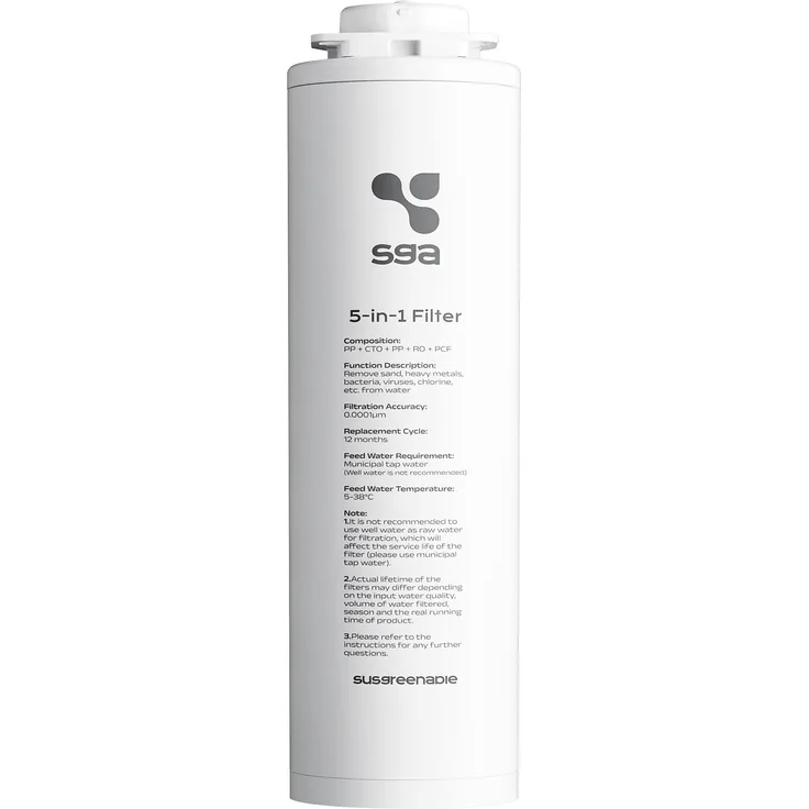 SUSGREENABLE Wasserfilter Zubehör SGROF03 für RO Wasserfilter SGIWDR03-B, Originaler Kombifilter, 5-stufige Umkehrosmose, 980 g