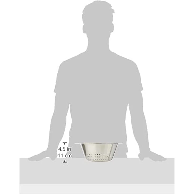 WMF Gourmet Sieb Edelstahl 24 cm, Seiher mit großen Löchern, Nudelsieb, Küchensieb, Cromargan Edelstahl, spülmaschinengeeignet – Bild 3