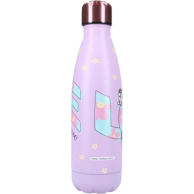 Disney Minnie Mouse Trinkflasche Thirsty For More, 700 ml mit Fliederton und rosafarbenem Verschluss