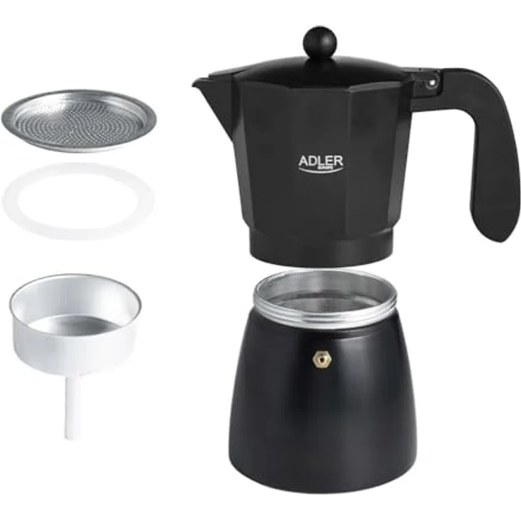 Adler AD 4429, Espressokocher für Herdplatten, 520ml, 9 Tassen, schwarz – Bild 6