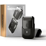 Manscaped Refining The Gentleman The Handyman™: Reise-Rasierapparat mit USB-C-Ladekabel, 60 Minuten Laufzeit, abwaschbar, Langhaartrimmer und Folienscherkopf, schwarz
