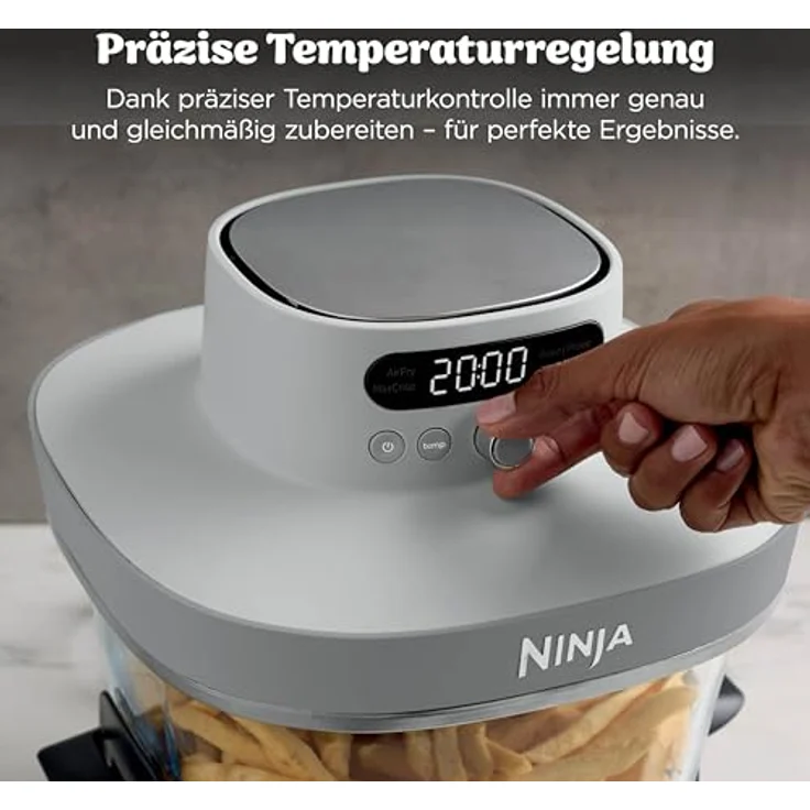 Ninja AS090EUWH Crispi Pro Heißluftfritteuse XL, 5,7L Glasbehälter, 5 Kochfunktionen, PFAS-frei, spülmaschinengeeignet – Bild 6