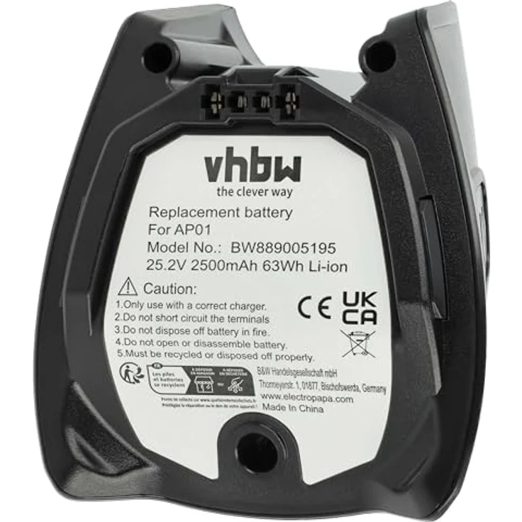 vhbw Akku kompatibel mit Miele Triflex HX1 Facelift, HX2, HX1, 2500 mAh, 25,2 V, Li-Ion, schwarz – Bild 3