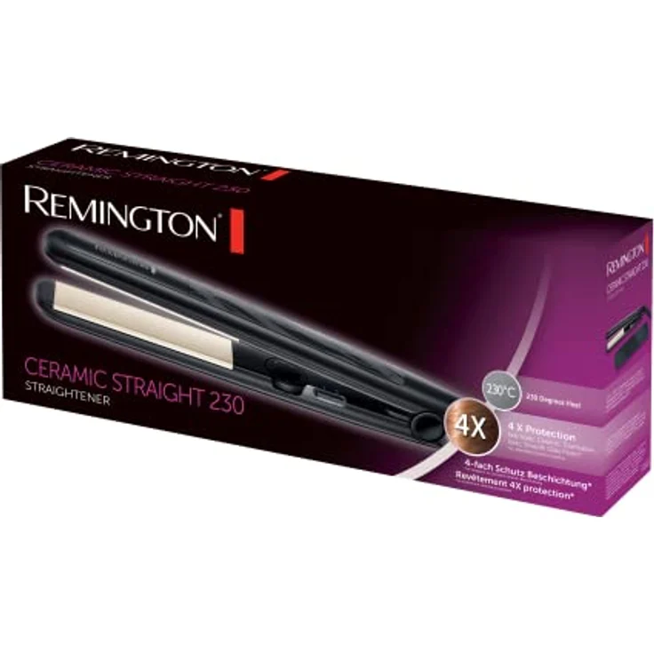 Remington Glätteisen Ceramic Straight (4-facher Schutz: antistatische Keramik-Turmalin-Beschichtung - gleichmäßige Wärmeverteilung, geringere statische Aufladung & seidiger Glanz) Haarglätter S3500 – Bild 5