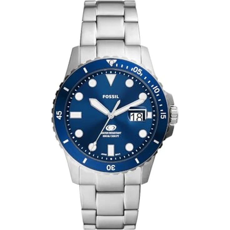 Fossil Herrenuhr Fossil Blue Dive Quarz/3 Zeiger Datumswerk 42 mm Gehäusegröße mit Edelstahlarmband FS6029 – Bild 1
