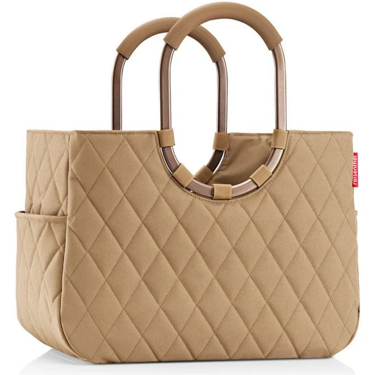 REISENTHEL® Shopper loopshopper l rhombus ginger - Stilvolle Tasche mit Rautenmuster und metallischen Griffen