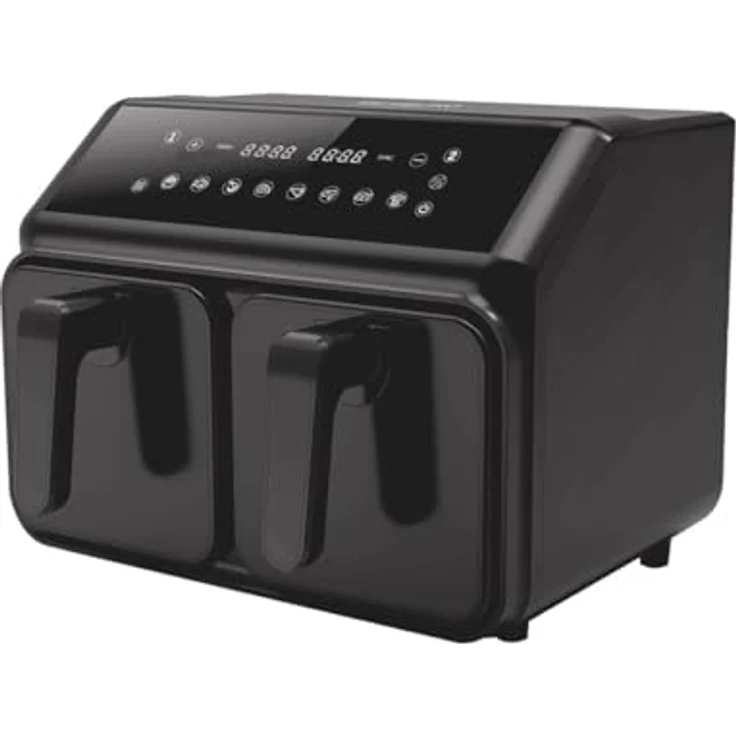 Michelino Heißluft Fritteuse 9 Liter I 4,5 L + 4,5 L I Doppel Heißluftfritteuse I doppelter Airfryer I Air Fryer I Touchscreen I Doppelkammer – Bild 4