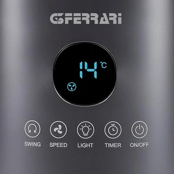 G3 Ferrari G50051 Wind Master, Ventilator mit 12-Stunden-Timer und horizontaler Rotation, grau – Bild 3
