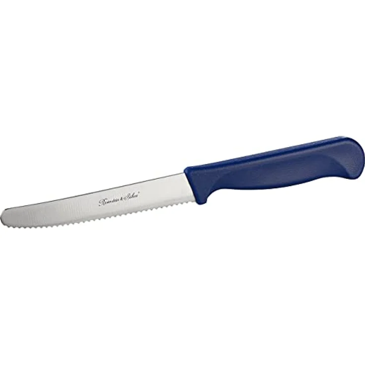 Rosenstein & Söhne Brötchenmesser: 6er-Set bunte Frühstücksmesser mit Wellenschliff, 11,4 cm Klingenlänge (Brotmesser, Vespermesser, Keramikmesser) – Bild 4