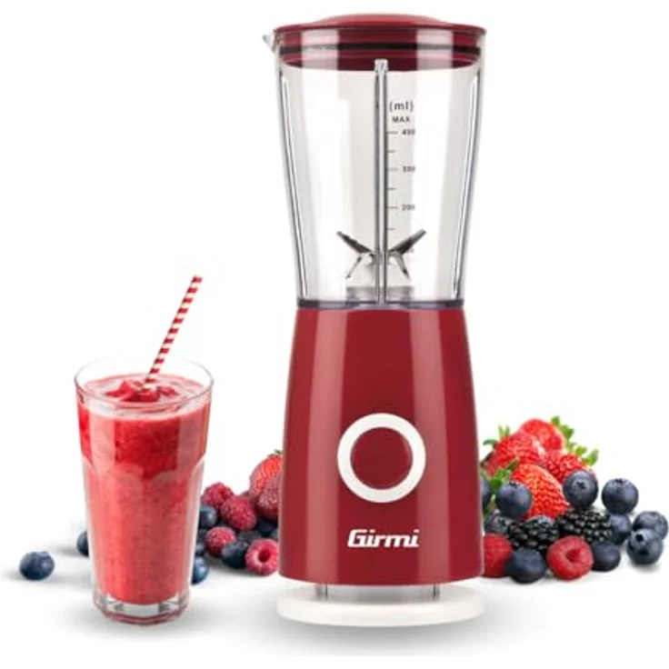 Girmi FR03, Elektrischer Standmixer mit 170 W, 4 Edelstahlklingen, 500 ml, Rot – Bild 2