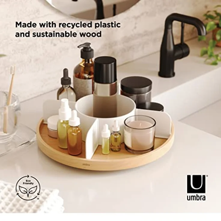 Umbra Bellwood Drehbarer Organizer, Lazy Susan Drehteller, Weiss/Natur – Bild 4