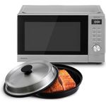 Panasonic NN-GD39QSEPG Grill-Mikrowelle mit Steam+ Topf, 29 l, 1000 W, automatisches Auftauen, Kombinationsgaren, Silber & Edelstahl