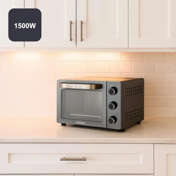 Black+Decker BXOV3000E, 30-Liter Tischbackofen mit 1500 W, Heißluftumwälzung und Grillfunktion, grau – Bild 2